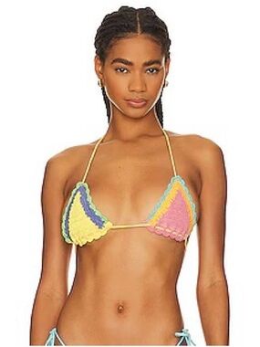 Free People It’s Now Cool - The Crochet Tri Bikini Top
